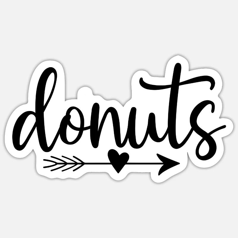 Beignets - Sticker taille S (10 x 10 cm) - blanc mat