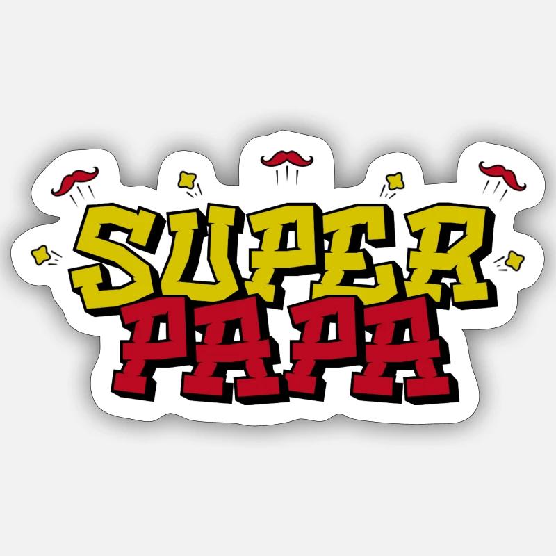 Super Daddy Graffiti - Sticker size S (10 x 10 cm) - white matte