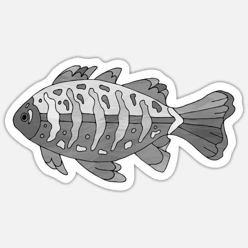 Fisch - Sticker Größe S (10 x 10 cm) - Mattweiß