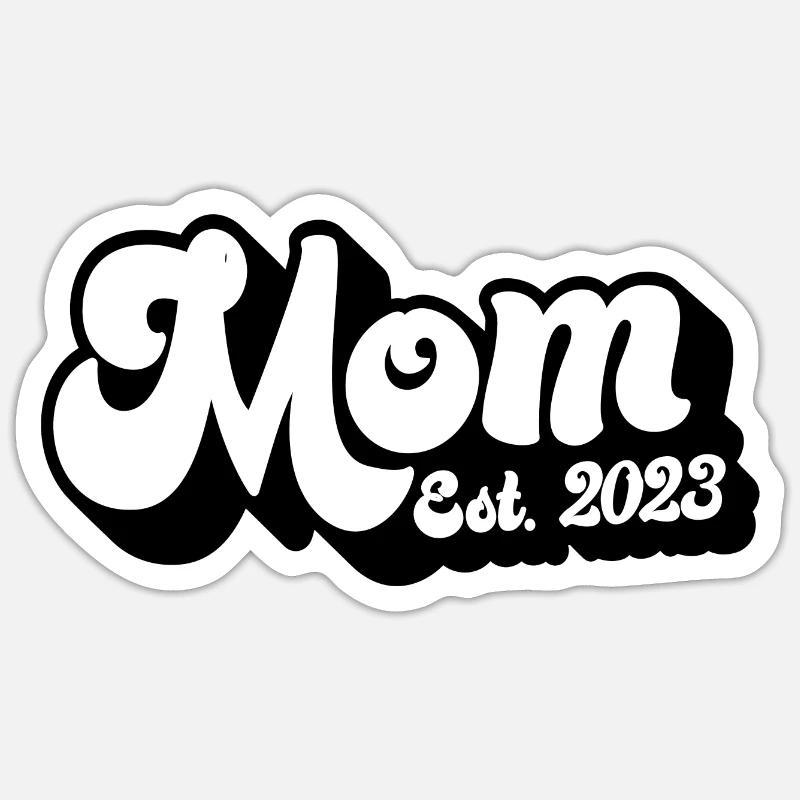 2023, werdende Mutter, Schwangerschaft enthüllen Sticker Größe S (10 x 10 cm)