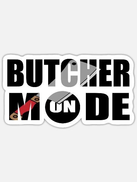 Fleischer Metzger Schlachter - Sticker Größe S (10 x 10 cm) - Mattweiß
