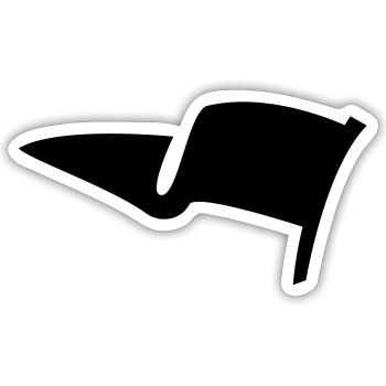 Motif drapeau de golf a personnaliser - Sticker taille S (10 x 10 cm) - blanc mat - Devant