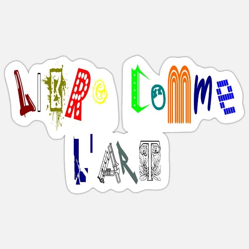 LIBRE COMME L ART - Sticker taille S (10 x 10 cm) - blanc mat