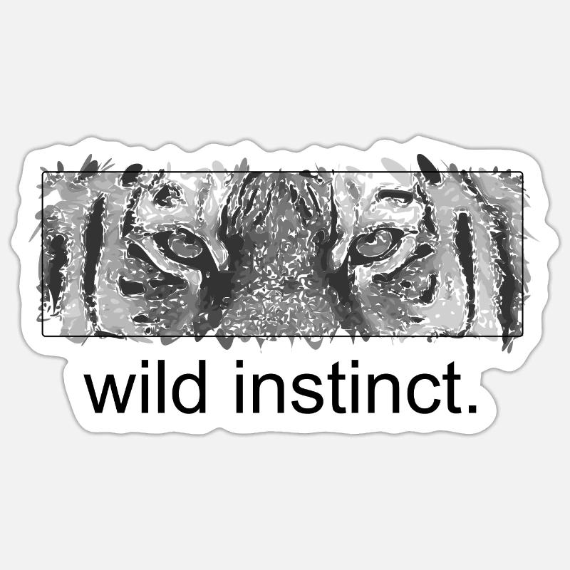 Tiger - wild instinct. - Sticker Größe S (10 x 10 cm) - Mattweiß