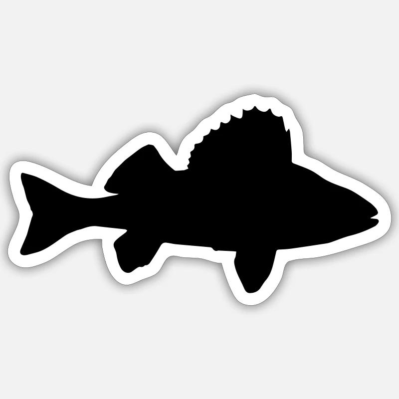 Perche - Perca fluviatilis - Pêche, Poisson Sticker taille S (10 x 10 cm)
