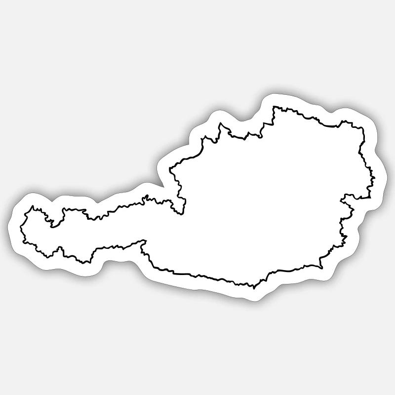 Autriche Silhouette - Sticker taille S (10 x 10 cm) - blanc mat
