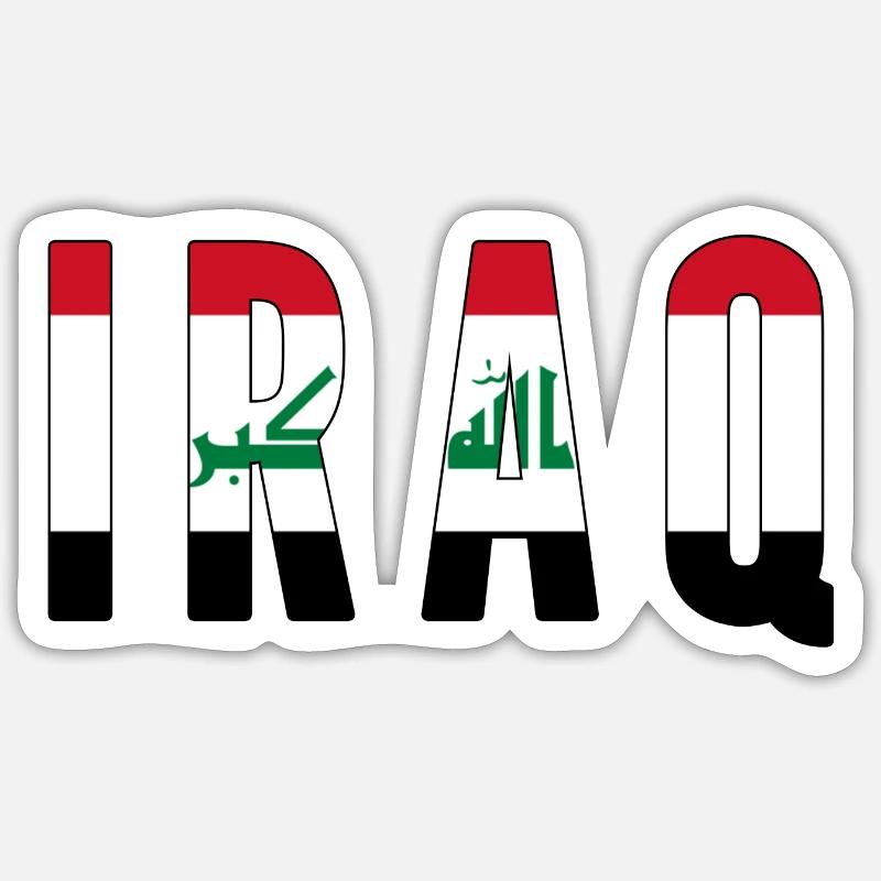 IRAK - Sticker taille S (10 x 10 cm) - blanc mat