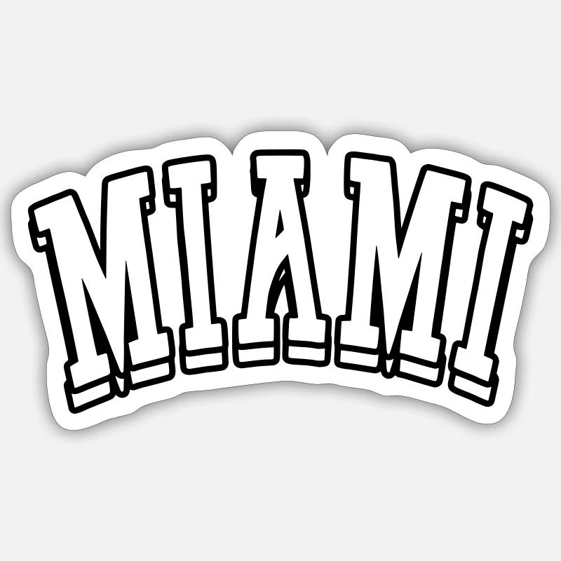 Maillot Miami - Sticker taille S (10 x 10 cm) - blanc mat