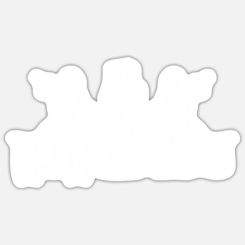 Ninjutsu - Sticker taille S (10 x 10 cm) - blanc mat