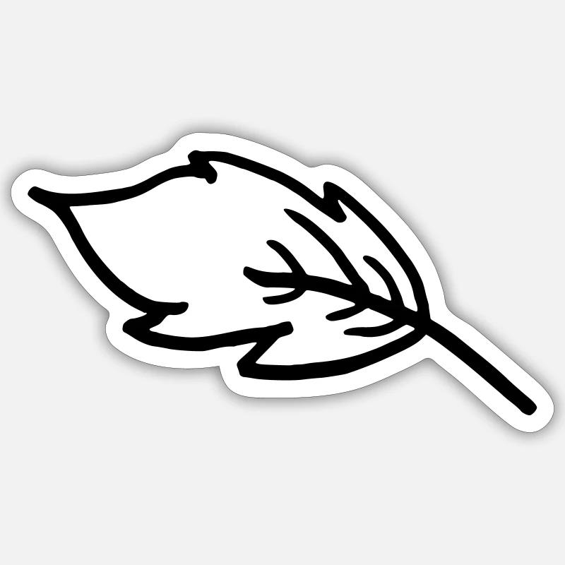 Blatt - Sticker Größe S (10 x 10 cm) - Mattweiß