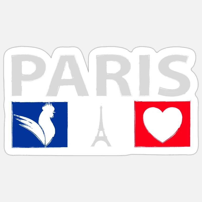Paris mit Herz - Sticker Größe S (10 x 10 cm) - Mattweiß