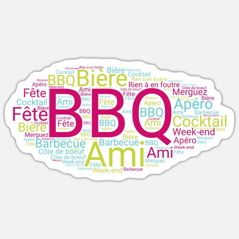BBQ Word Cloud Sticker size S (10 x 10 cm)
