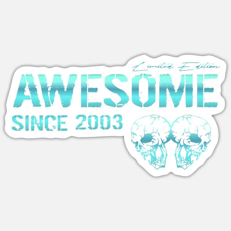 Awesome since 2003 Gift - Sticker size S (10 x 10 cm) - white matte