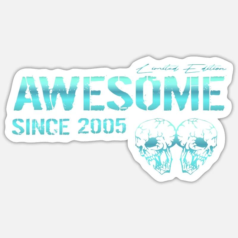 Awesome since 2005 Geschenk - Sticker Größe S (10 x 10 cm) - Mattweiß