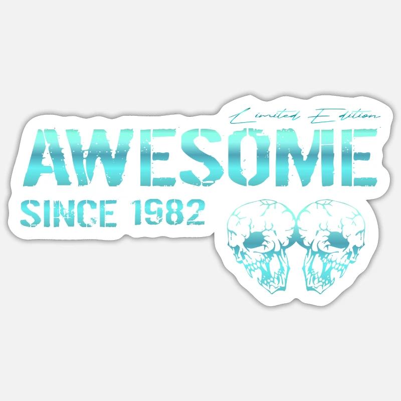 Awesome since 1982 Gift - Sticker size S (10 x 10 cm) - white matte