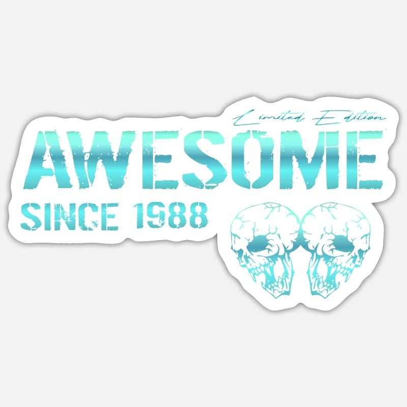 Awesome since 1988 Gift - Sticker size S (10 x 10 cm) - white matte