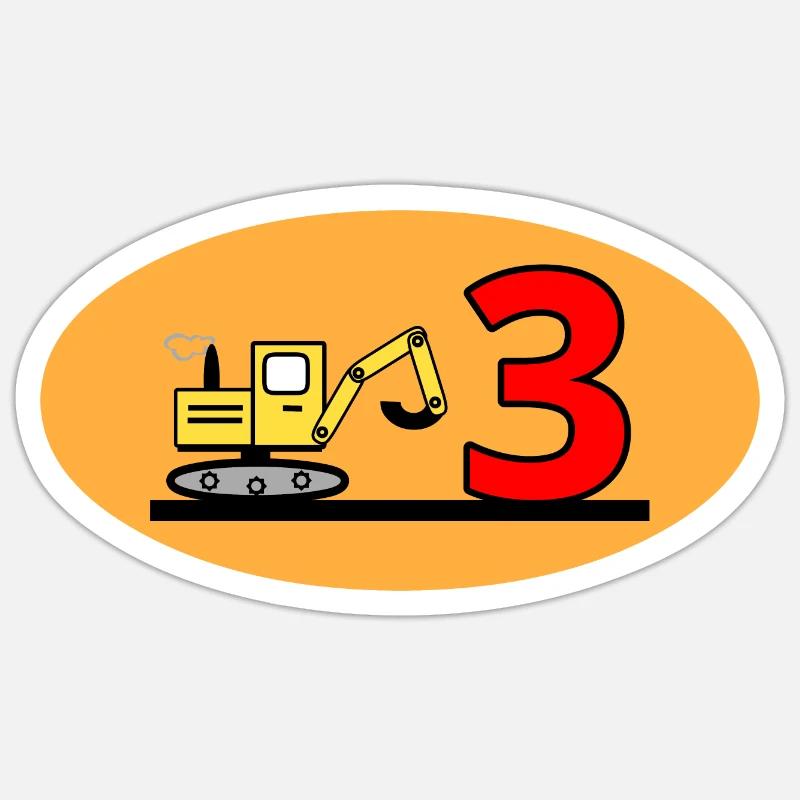 Bagger - Sticker Größe S (10 x 10 cm) - Mattweiß