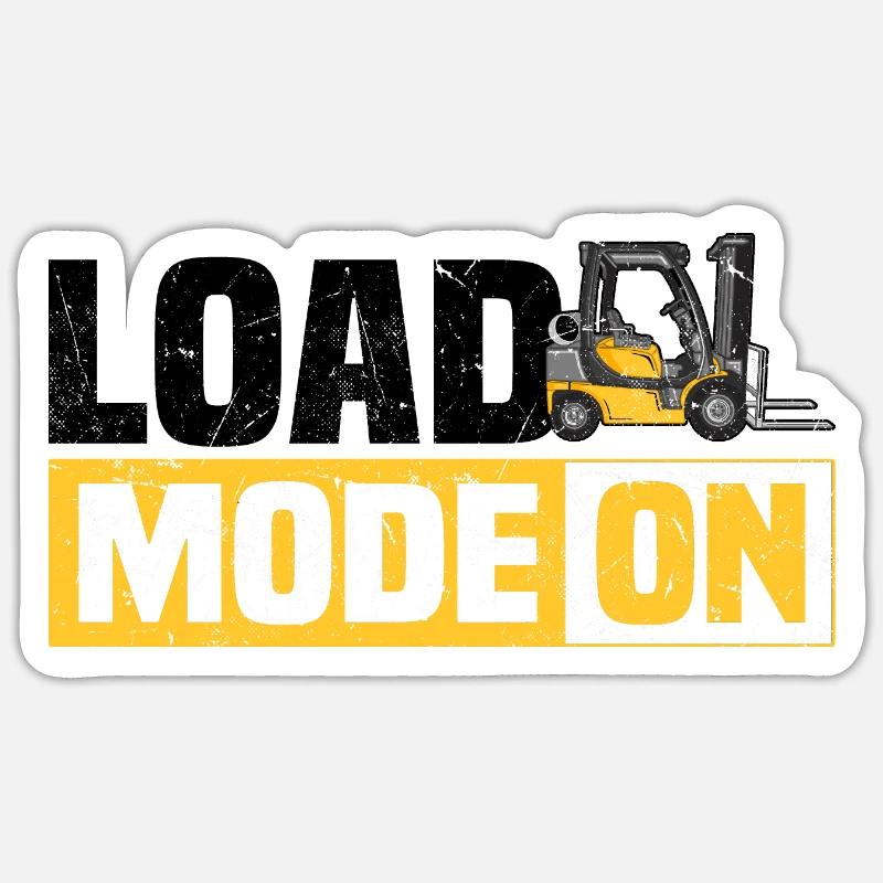 Gabelstaplerfahrer - Sticker Größe S (10 x 10 cm) - Mattweiß