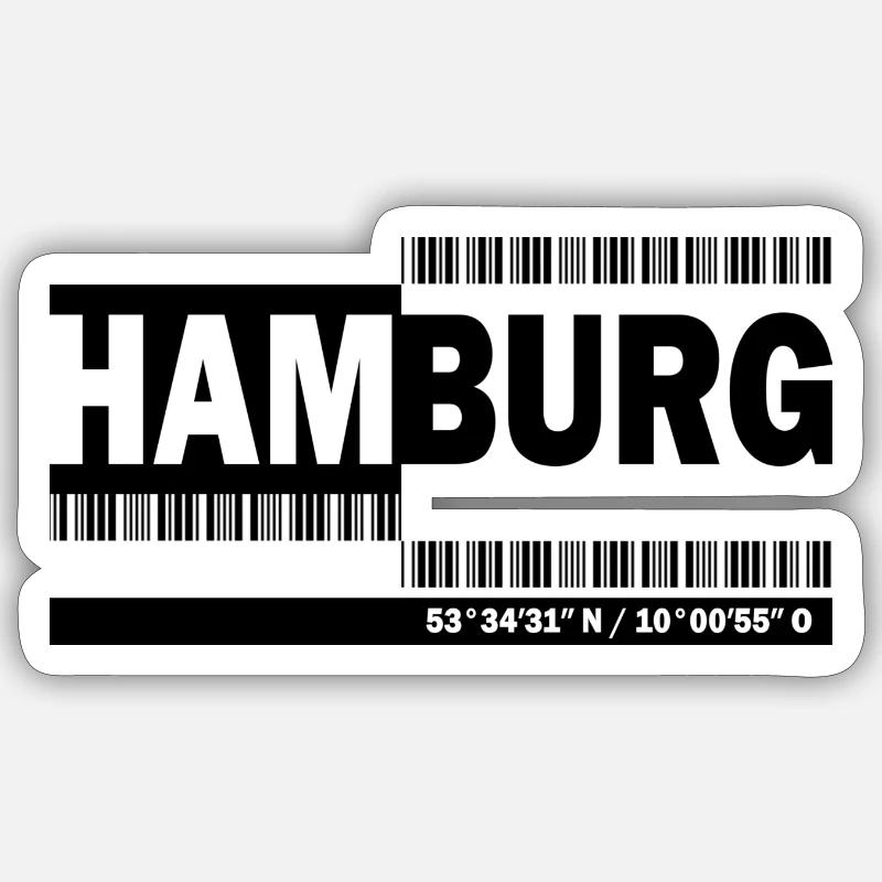 HAMBOURG - code-barres Sticker taille S (10 x 10 cm)