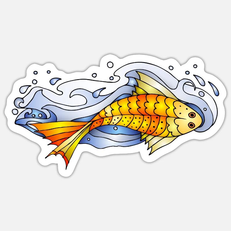 Fish - Sticker size S (10 x 10 cm) - white matte