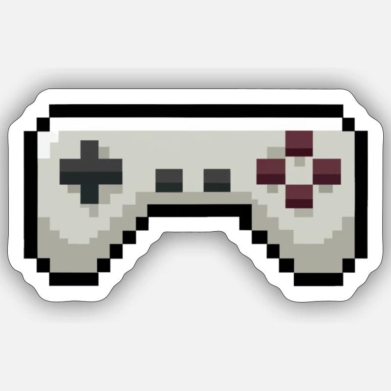 Pixelart Game Controller Gaming - Sticker size S (10 x 10 cm) - white matte