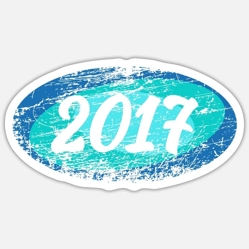 Année 2017 - Sticker taille S (10 x 10 cm) - blanc mat