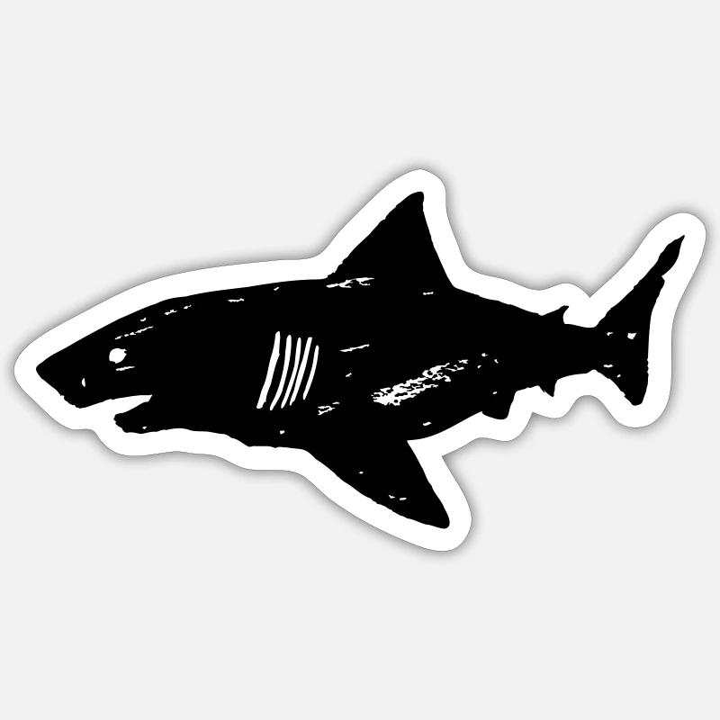 Shark (no1) - vector Sticker taille S (10 x 10 cm)