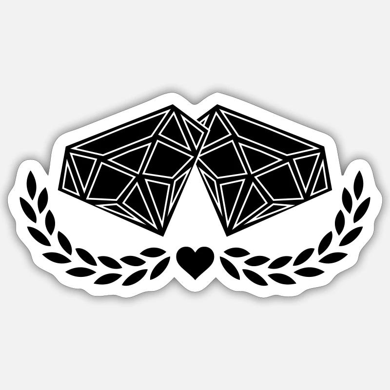 Diamants - Sticker taille S (10 x 10 cm) - blanc mat