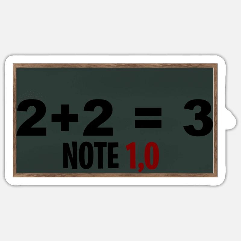 2+2 = 3 Sticker Größe S (10 x 10 cm)