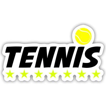 tennis 01 - Sticker Größe S (10 x 10 cm) - Mattweiß - Vorne
