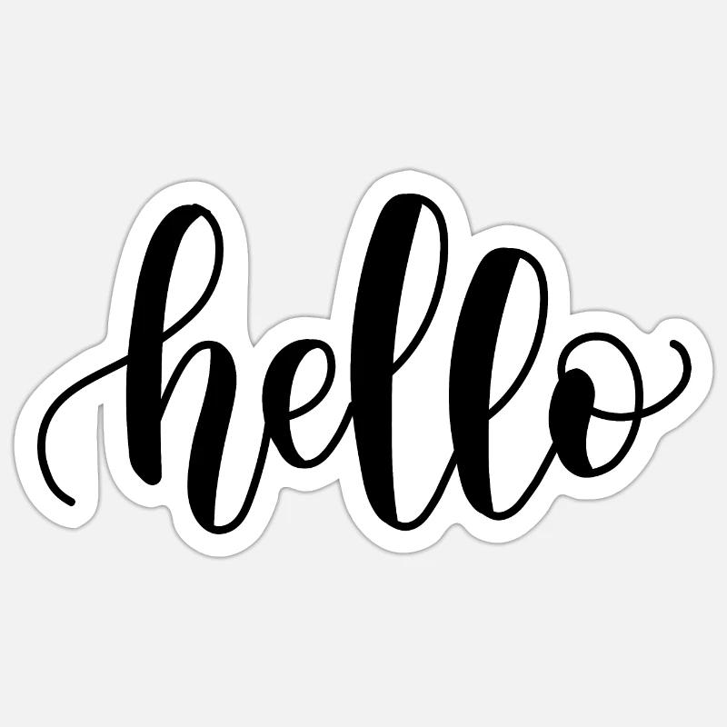 hello lettrage - Sticker taille S (10 x 10 cm) - blanc mat