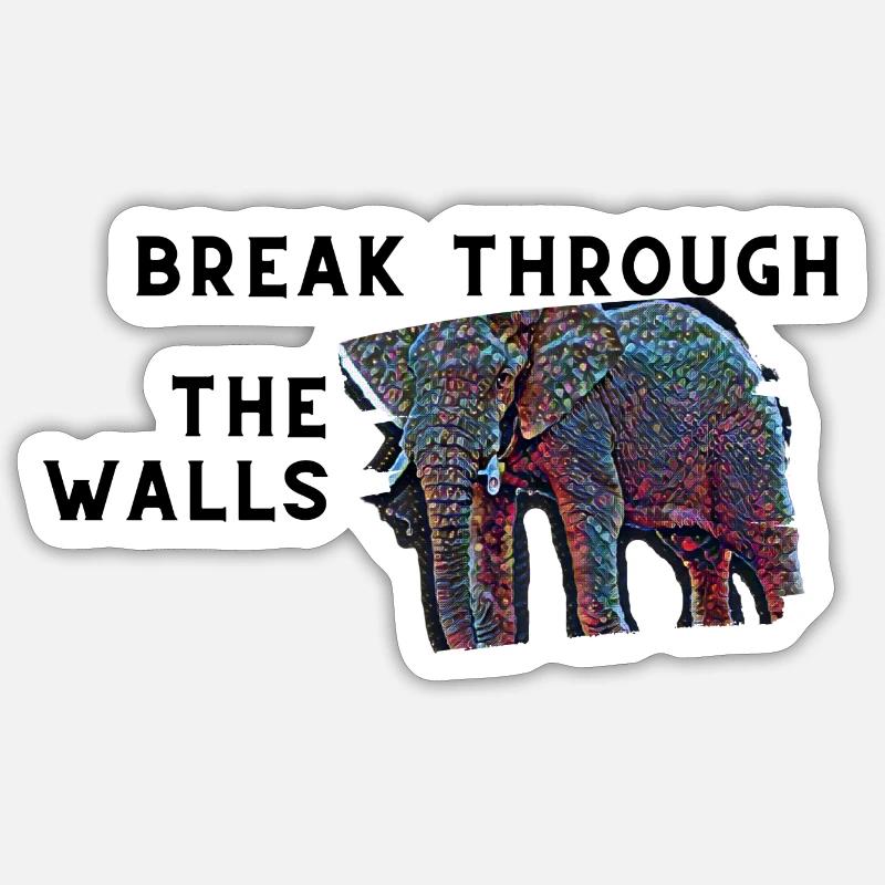Percez les murs / Libérez-vous - Sticker taille S (10 x 10 cm) - blanc mat