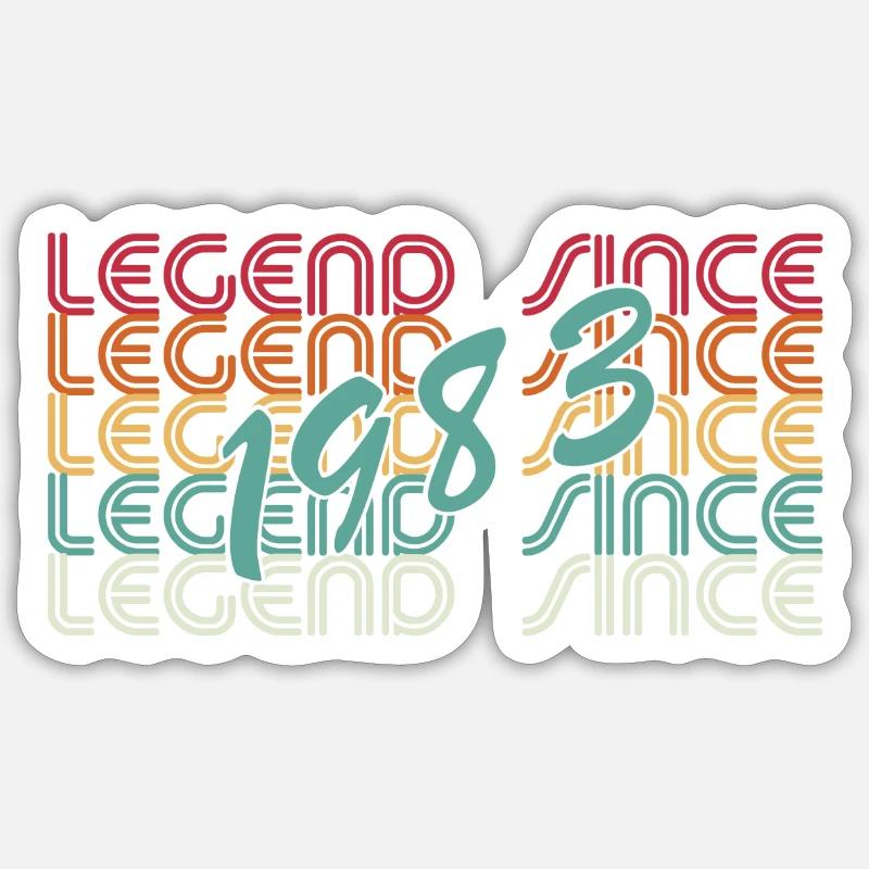 legend since 1983 awsome since 1983 - Sticker Größe S (10 x 10 cm) - Mattweiß