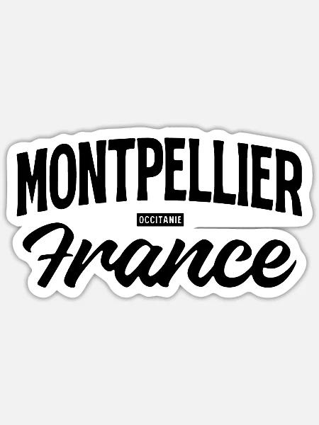 Vintage Montpellier Frankreich - Sticker Größe S (10 x 10 cm) - Mattweiß