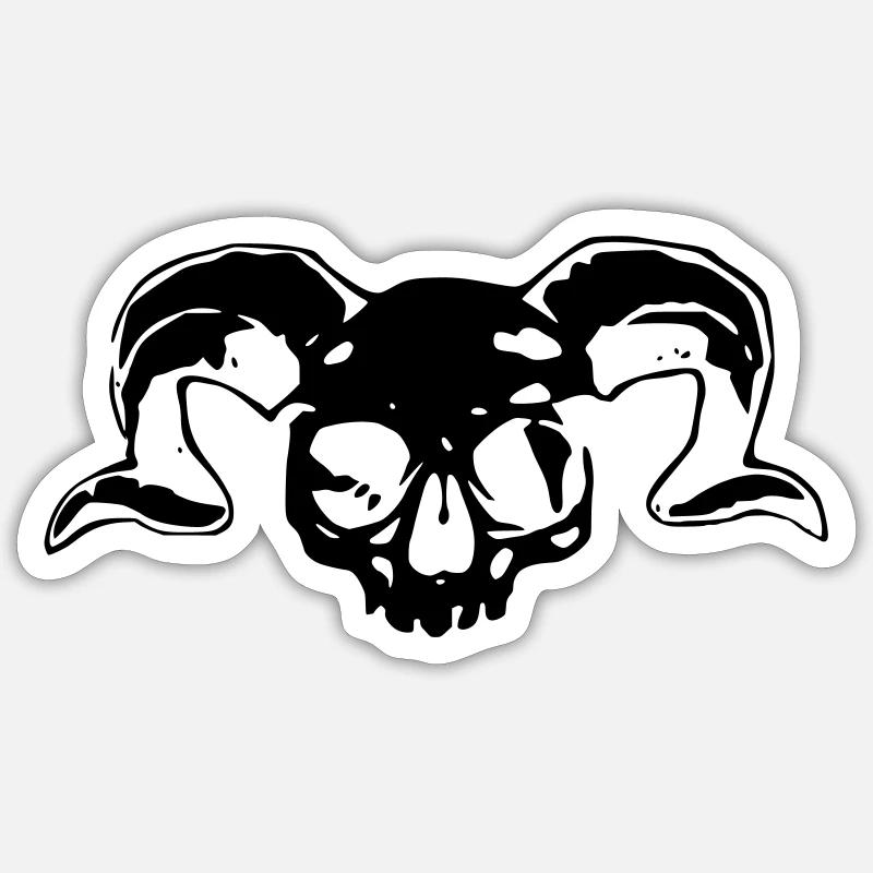 Crâne de corne Sticker taille S (10 x 10 cm)