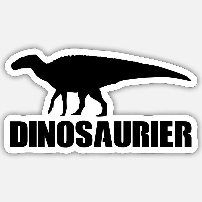 dinosaure - Sticker taille S (10 x 10 cm) - blanc mat