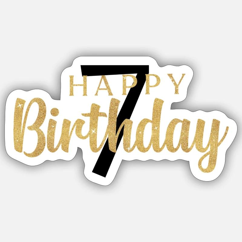 Happy Birthday 7 - Sticker size S (10 x 10 cm) - white matte
