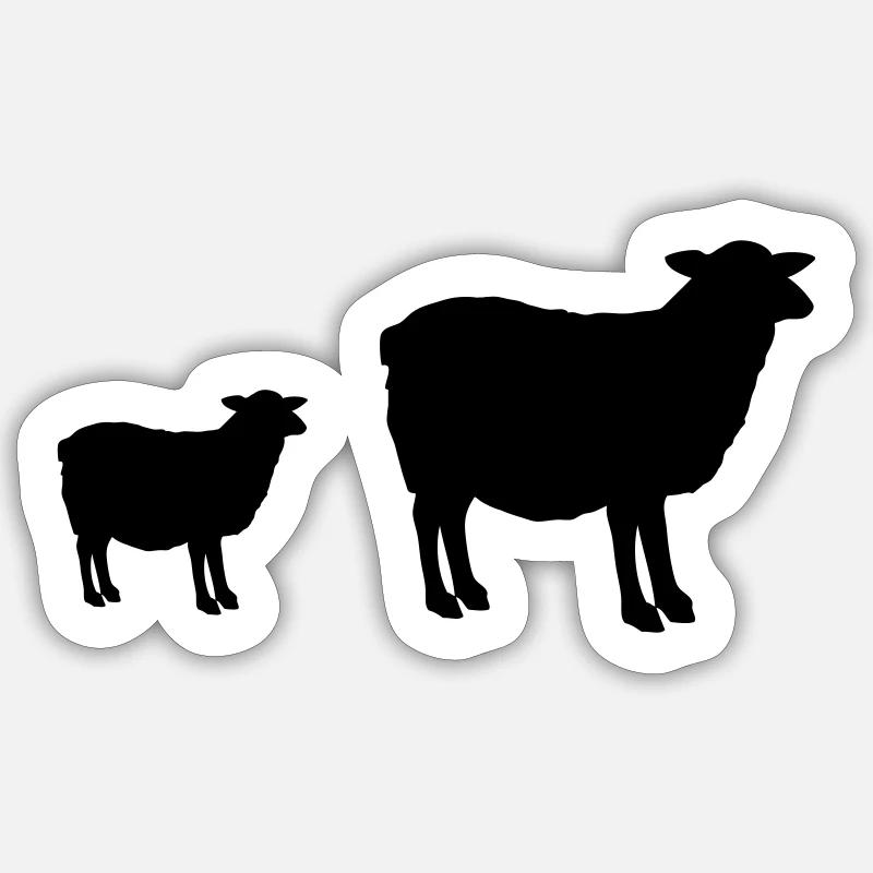 schafe Sticker Größe S (10 x 10 cm)