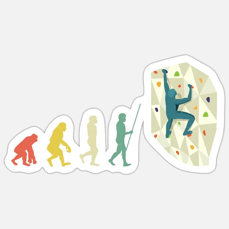 Boulderer Bouldering Evolution Gift Sticker size S (10 x 10 cm)