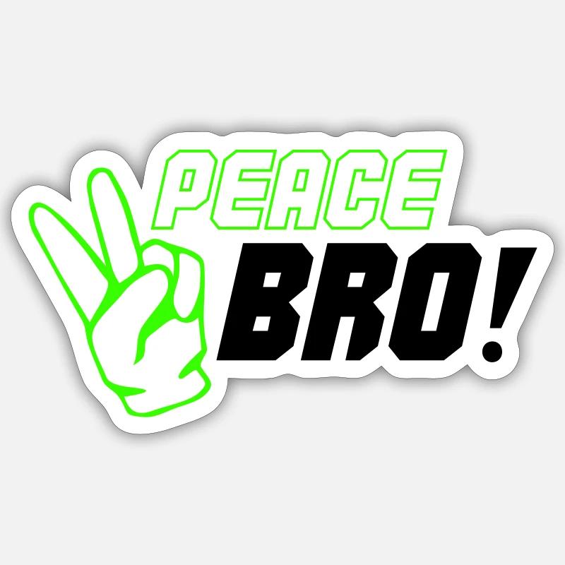 peace bro 02 - Sticker Größe S (10 x 10 cm) - Mattweiß