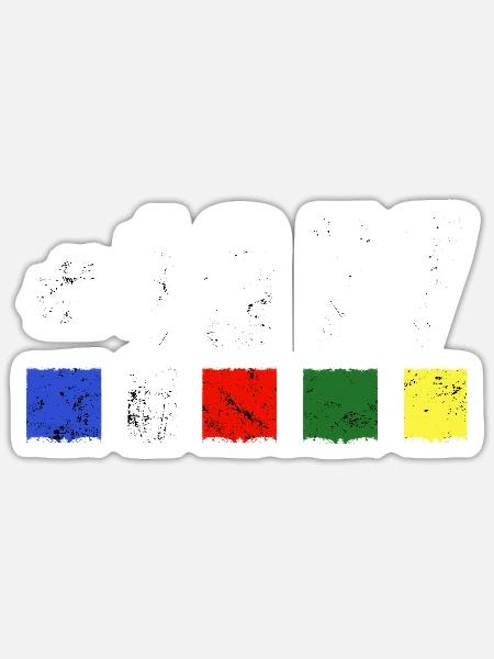 1977 retro geburtstag vintage jubiläum NEW TIBET - Sticker Größe S (10 x 10 cm) - Mattweiß