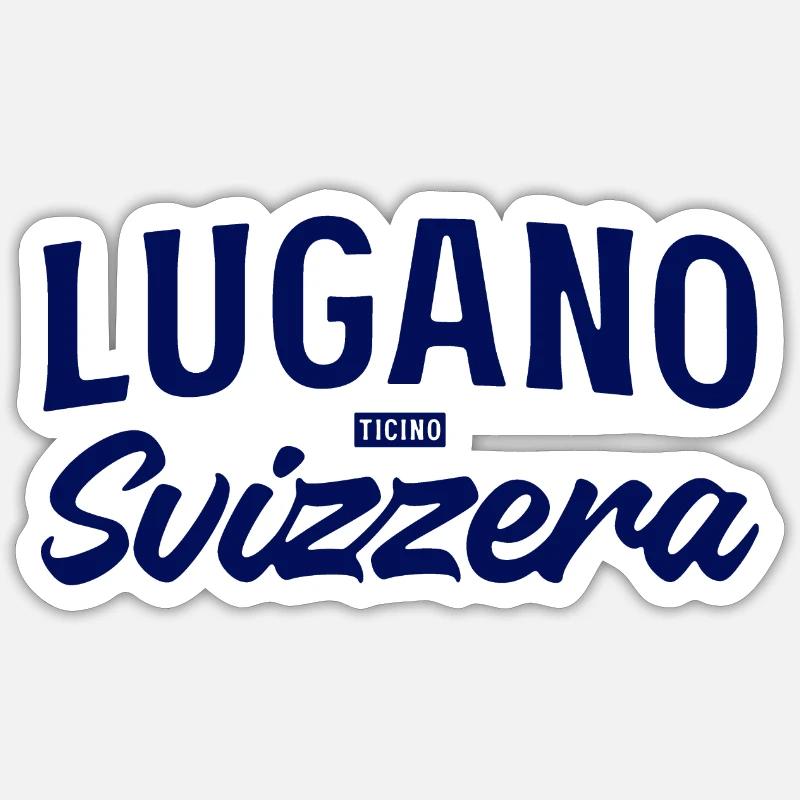 Lugano Svizzera Script Design - Sticker Größe S (10 x 10 cm) - Mattweiß