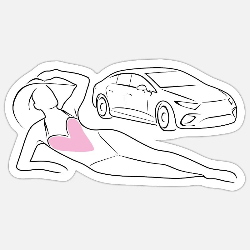 Trendiger Badeanzug - Sticker Größe S (10 x 10 cm) - Mattweiß