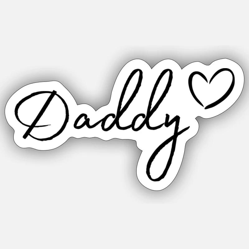Men's Design: Daddy - Sticker size S (10 x 10 cm) - white matte