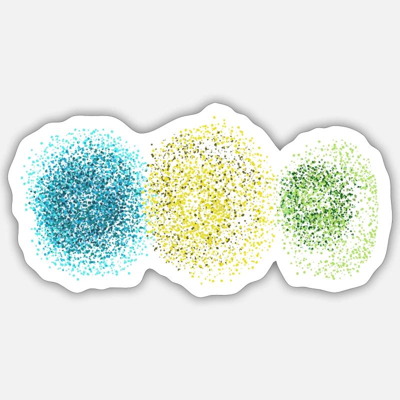 Pusteblumen bunt - Sticker Größe S (10 x 10 cm) - Mattweiß