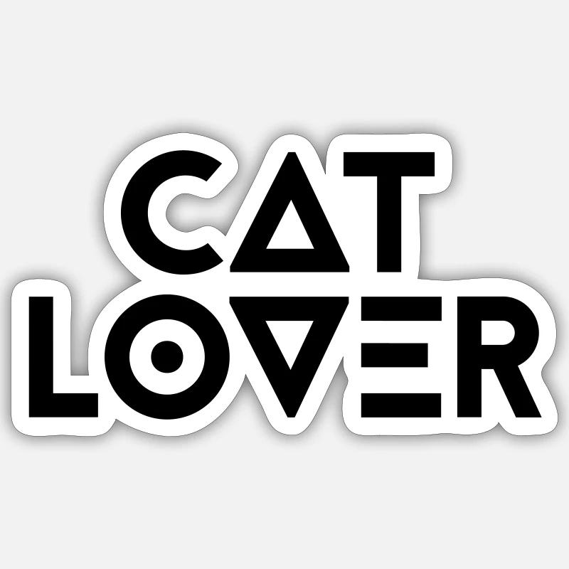 CATLOVER - Sticker taille S (10 x 10 cm) - blanc mat