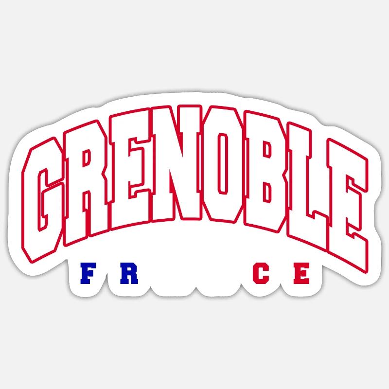 Grenoble - Sticker taille S (10 x 10 cm) - blanc mat