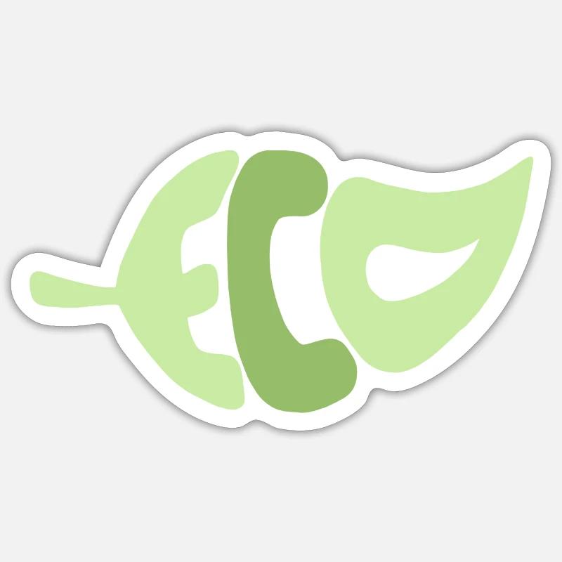 Eco en forme de feuille Sticker taille S (10 x 10 cm)