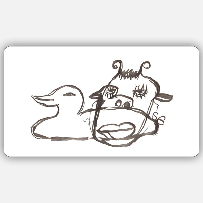 Das Eine im Anderen - Sticker Größe S (10 x 10 cm) - Mattweiß