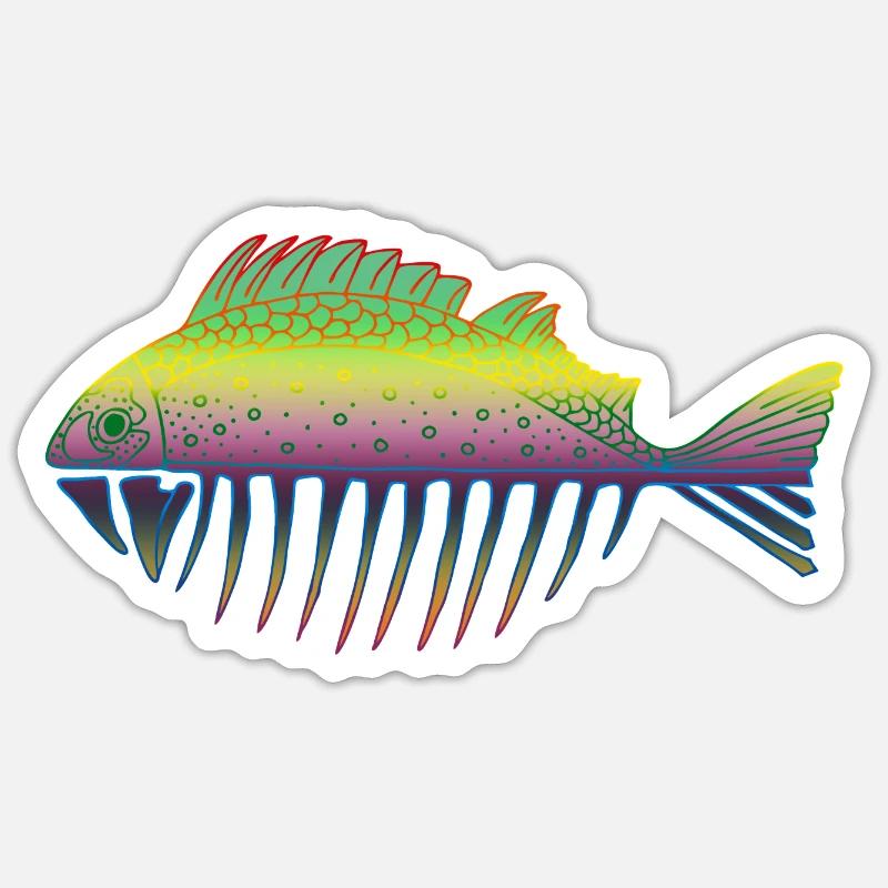 Fisch - Sticker Größe S (10 x 10 cm) - Mattweiß